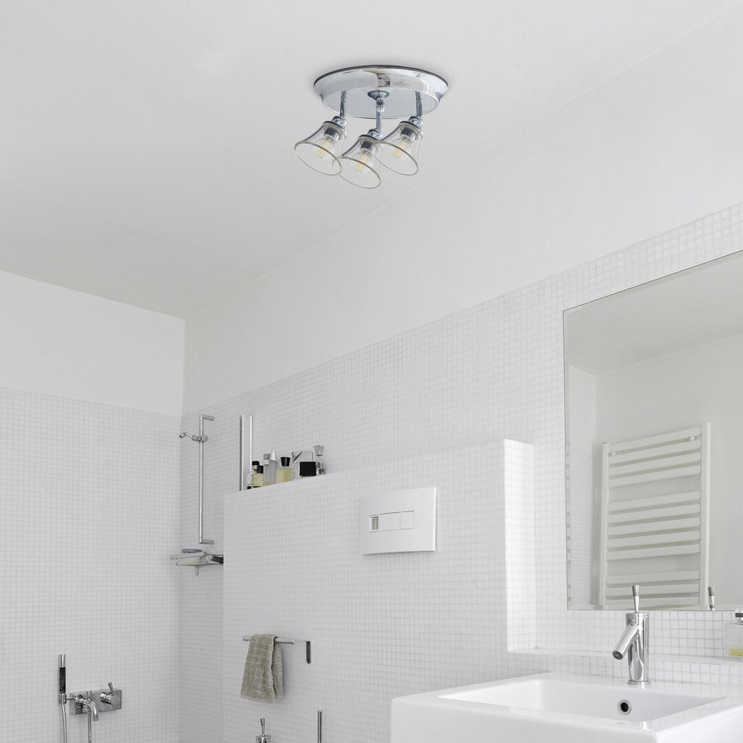 Rabalux ceiling lamp, bathroom, IP44, 3 sockets E14, max 40W, chrome, Antoine