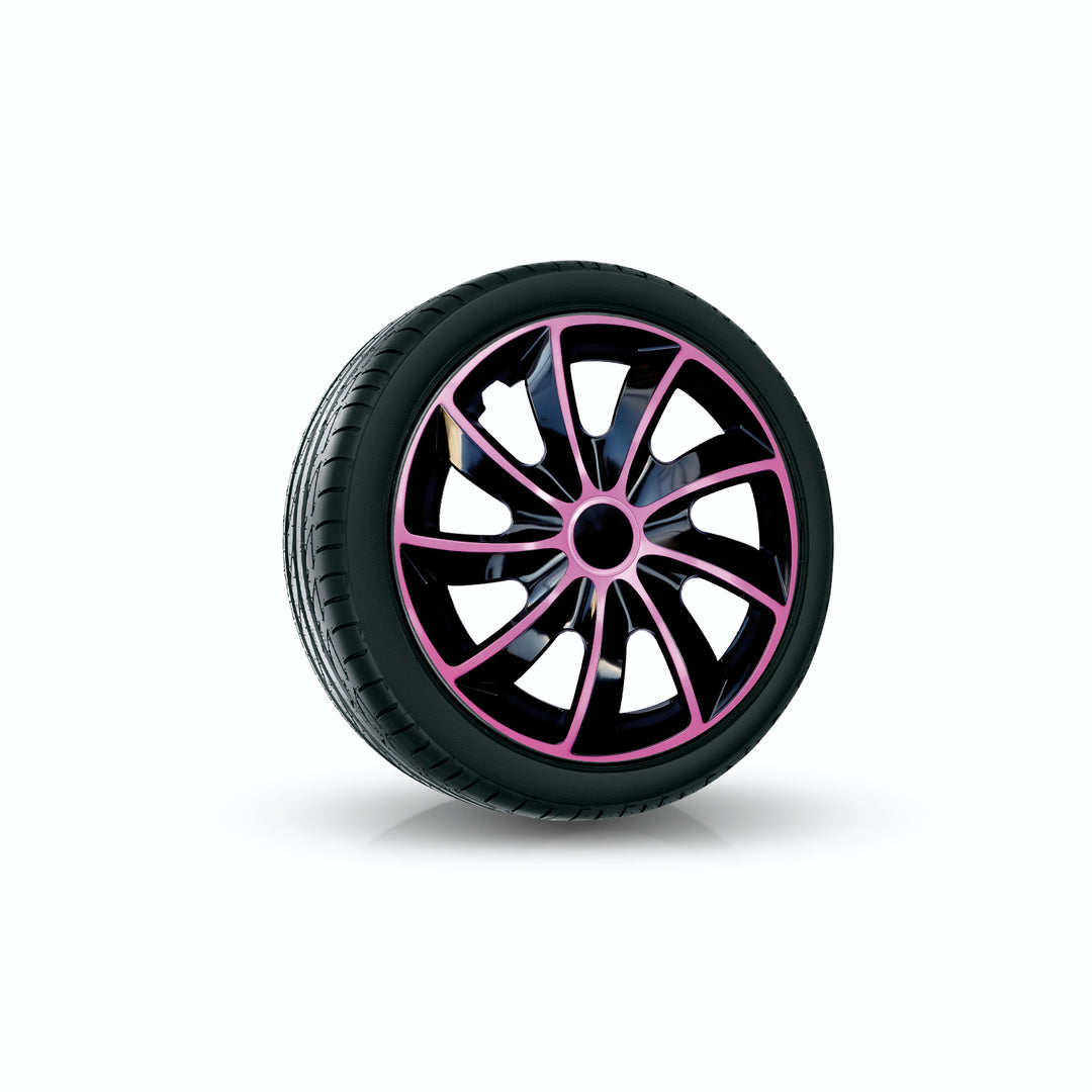 Universal hubcap 15'' NRM Quad Bicolor black and pink 1 piece