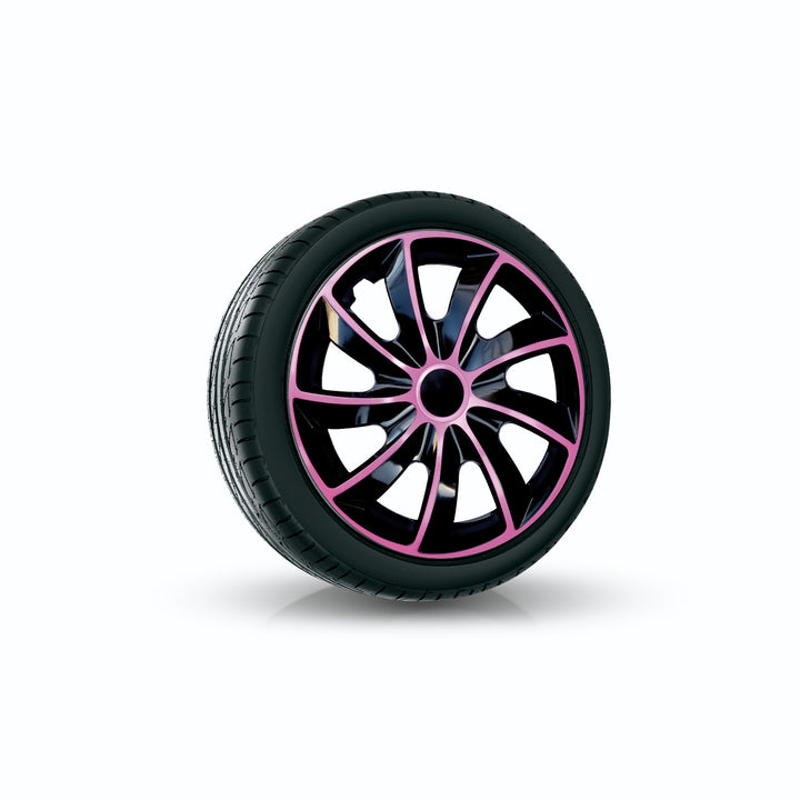 Universal hubcap 15'' NRM Quad Bicolor black and pink 1 piece