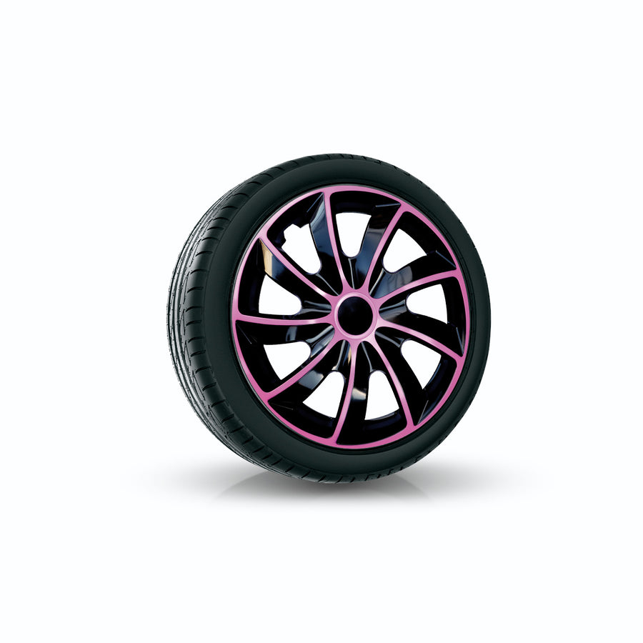 Universal hubcap 15'' NRM Quad Bicolor black and pink 1 piece