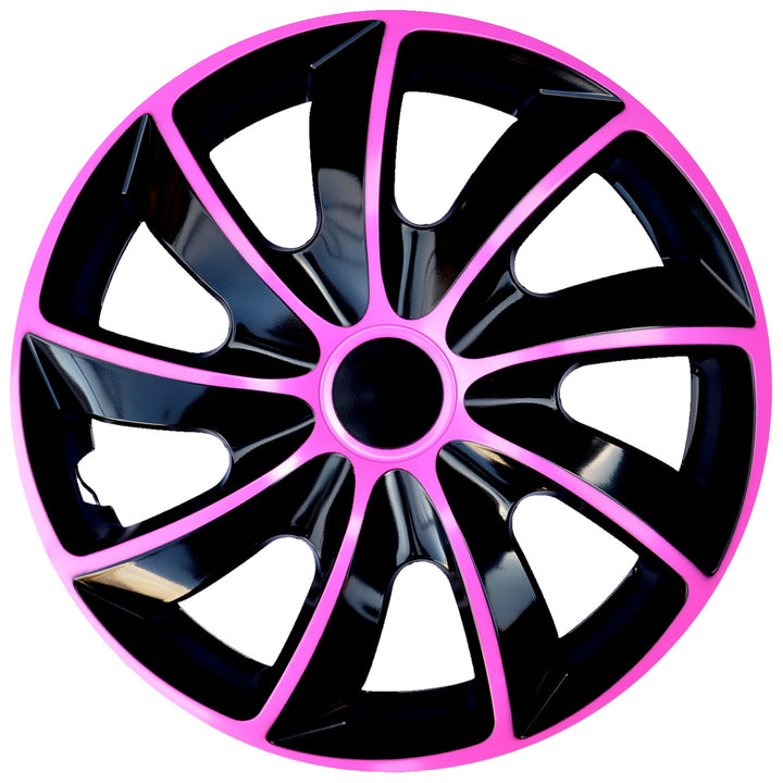 Universal hubcap 15'' NRM Quad Bicolor black and pink 1 piece