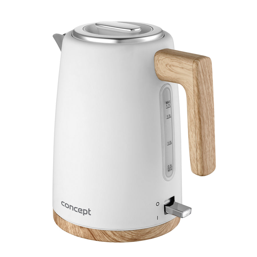 Concept Electric Kettle RK3315, 2200W, 1.7L, White – Sleek and Powerful Kettle for Fast Boiling and Modern Kitchens