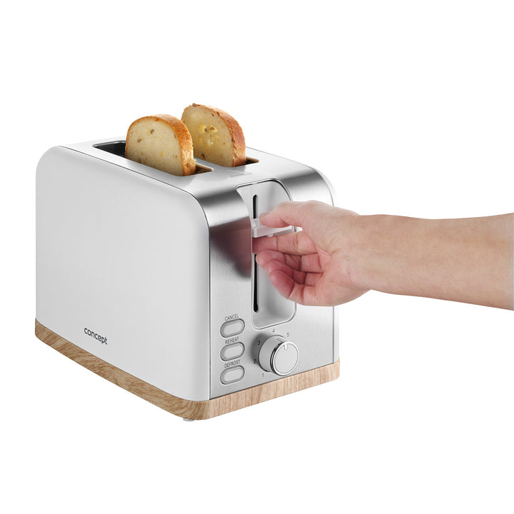 Concept electric toaster, 930W, 7 degrees of browning, white, TE2015