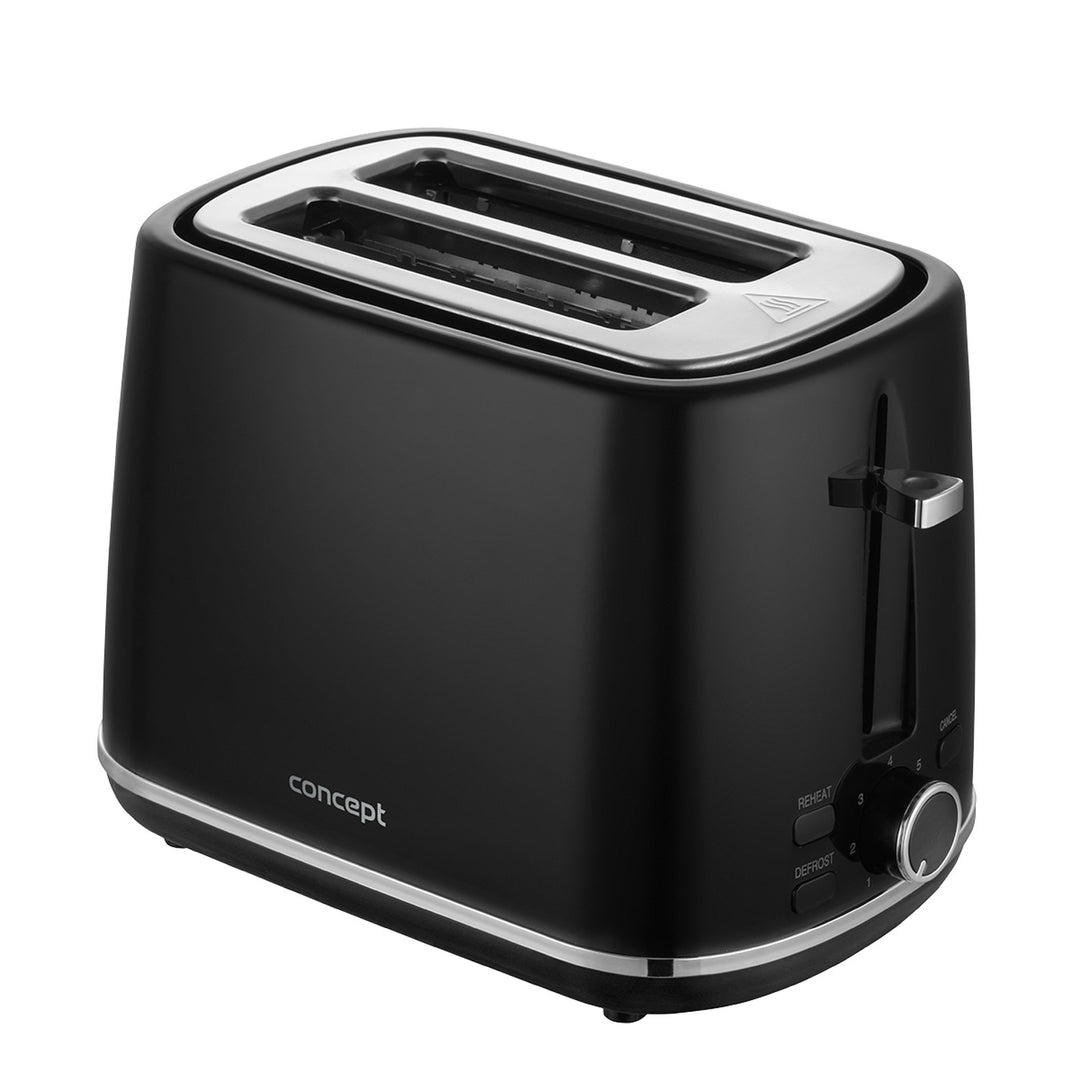 Concept electric toaster, 930W, 7 degrees of browning, black, TE2075