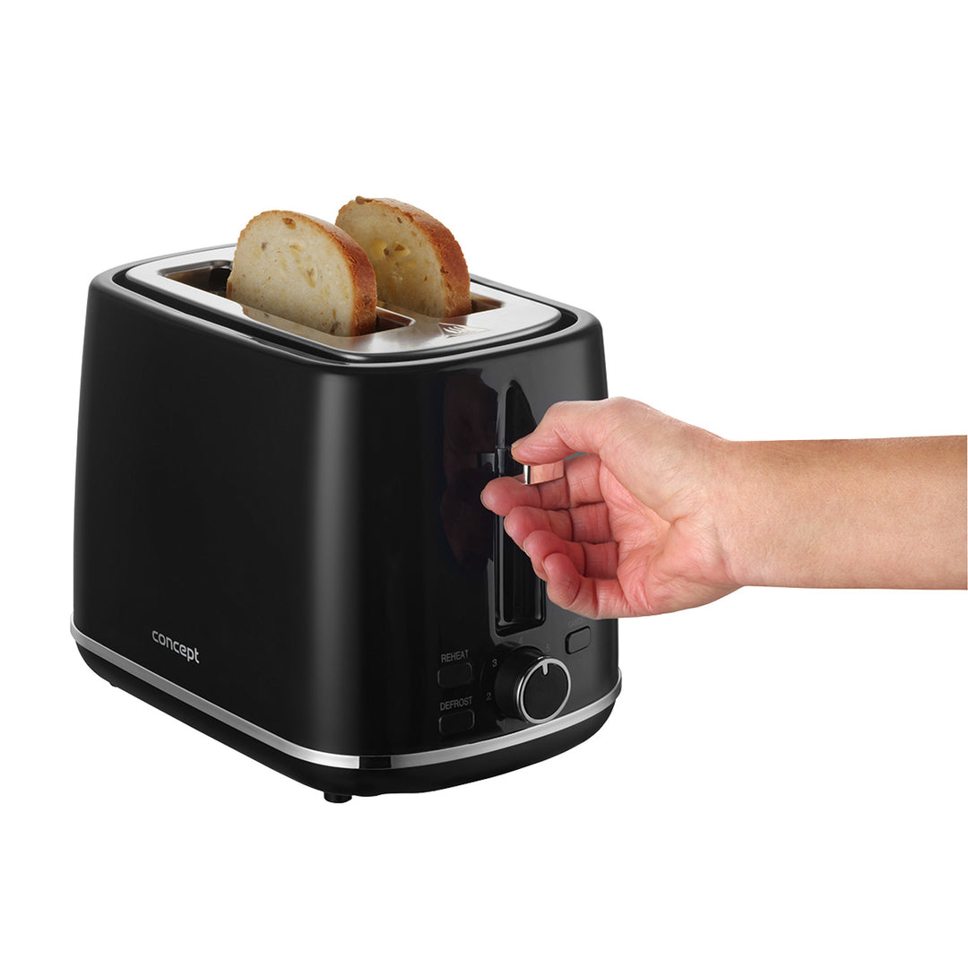 Concept electric toaster, 930W, 7 degrees of browning, black, TE2075