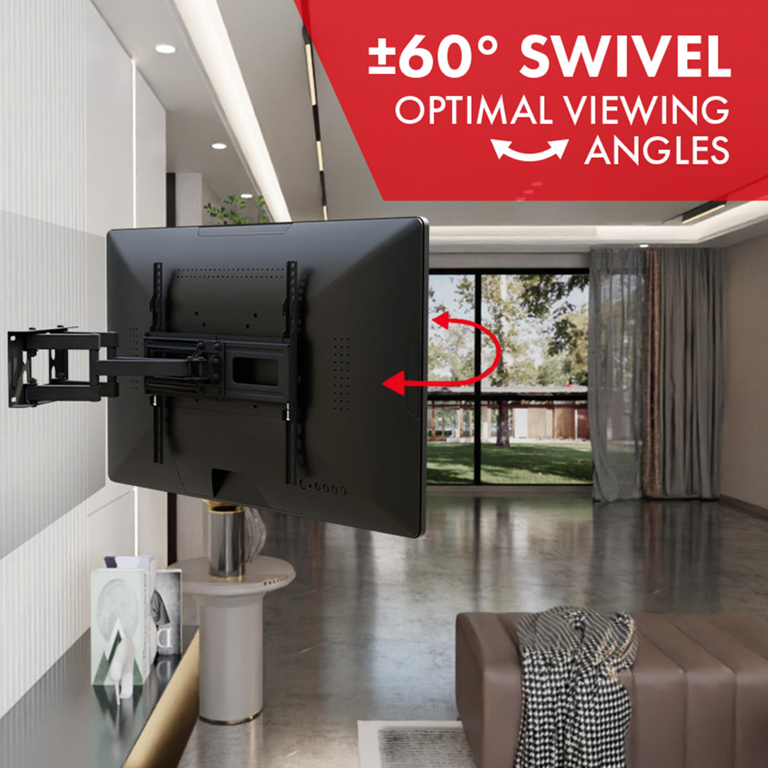 Maclean TV Mount, max VESA 400x400, 32-75", 50kg, horizontal and vertical angle adjustment, profile 80-380mm, black, MC-788