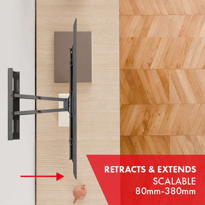 Maclean TV Mount, max VESA 400x400, 32-75", 50kg, horizontal and vertical angle adjustment, profile 80-380mm, black, MC-788