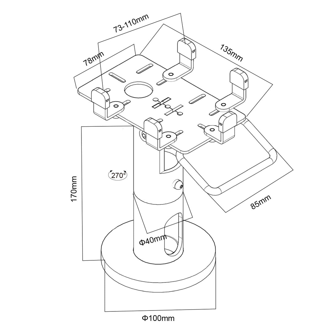 Maclean payment terminal holder, POS, universal, MC-818