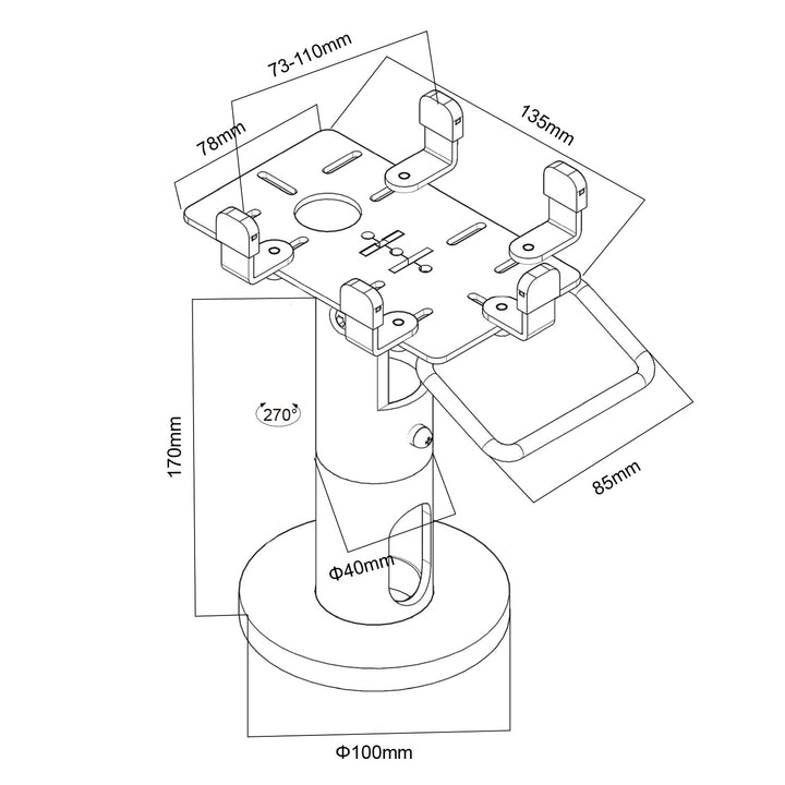 Maclean payment terminal holder, POS, universal, MC-818