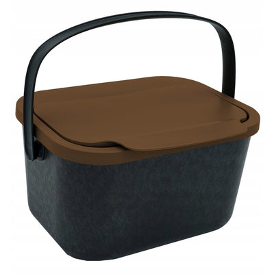 Bio-waste bin, 4.5 liter capacity, black with brown lid, Mini Bini