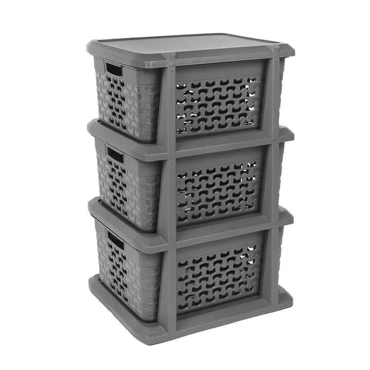 BranQ stand, 3 pull-out baskets, universal, dark grey, Cotton 1783