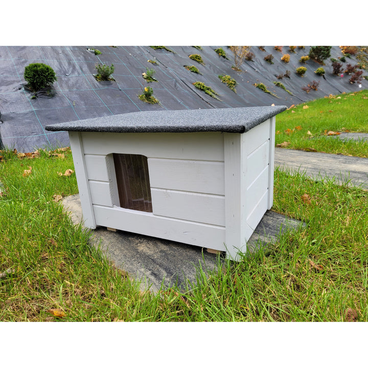 Kennel for dog, cat Woodok, insulated, spruce wood light ash color