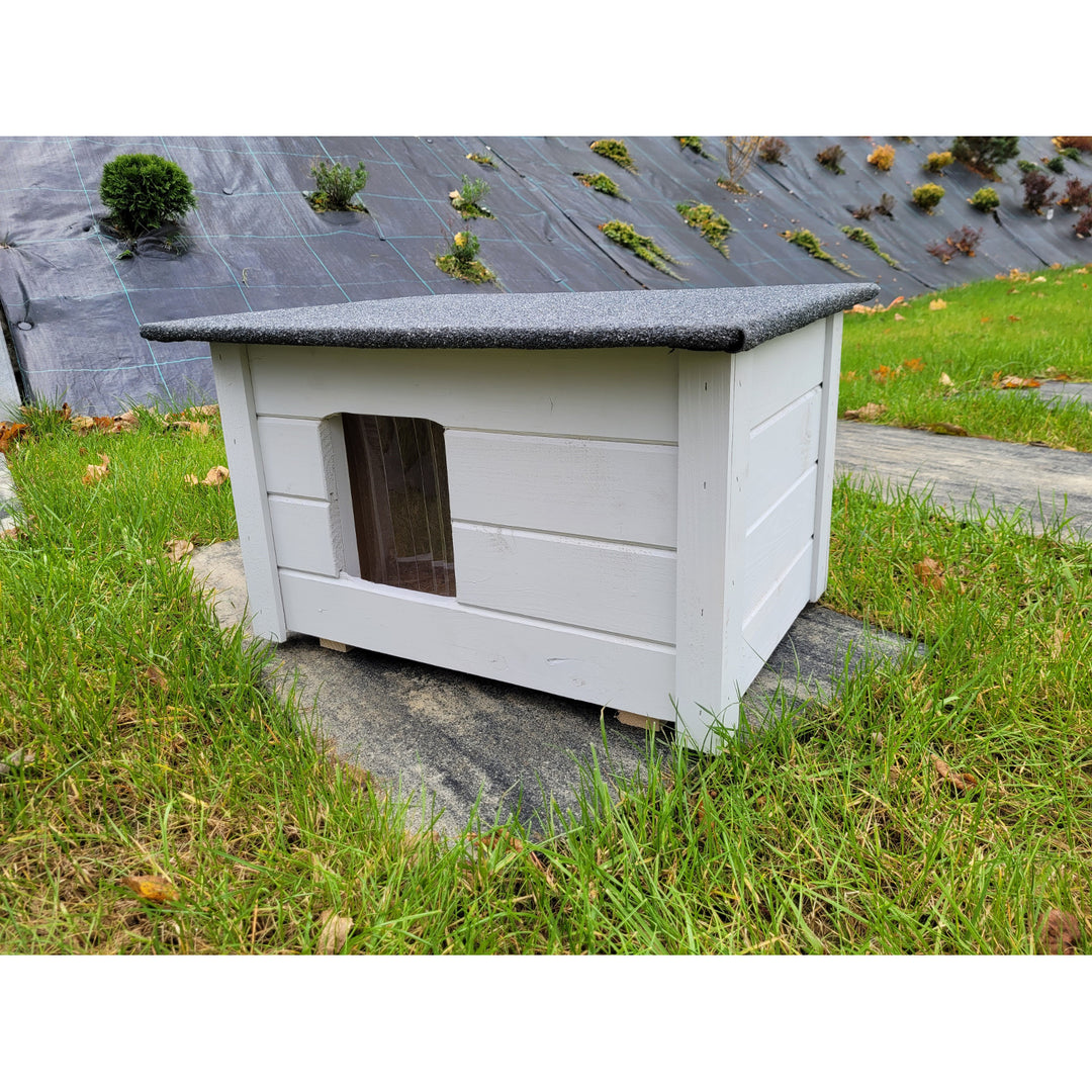 Kennel for dog, cat Woodok, insulated, spruce wood light ash color