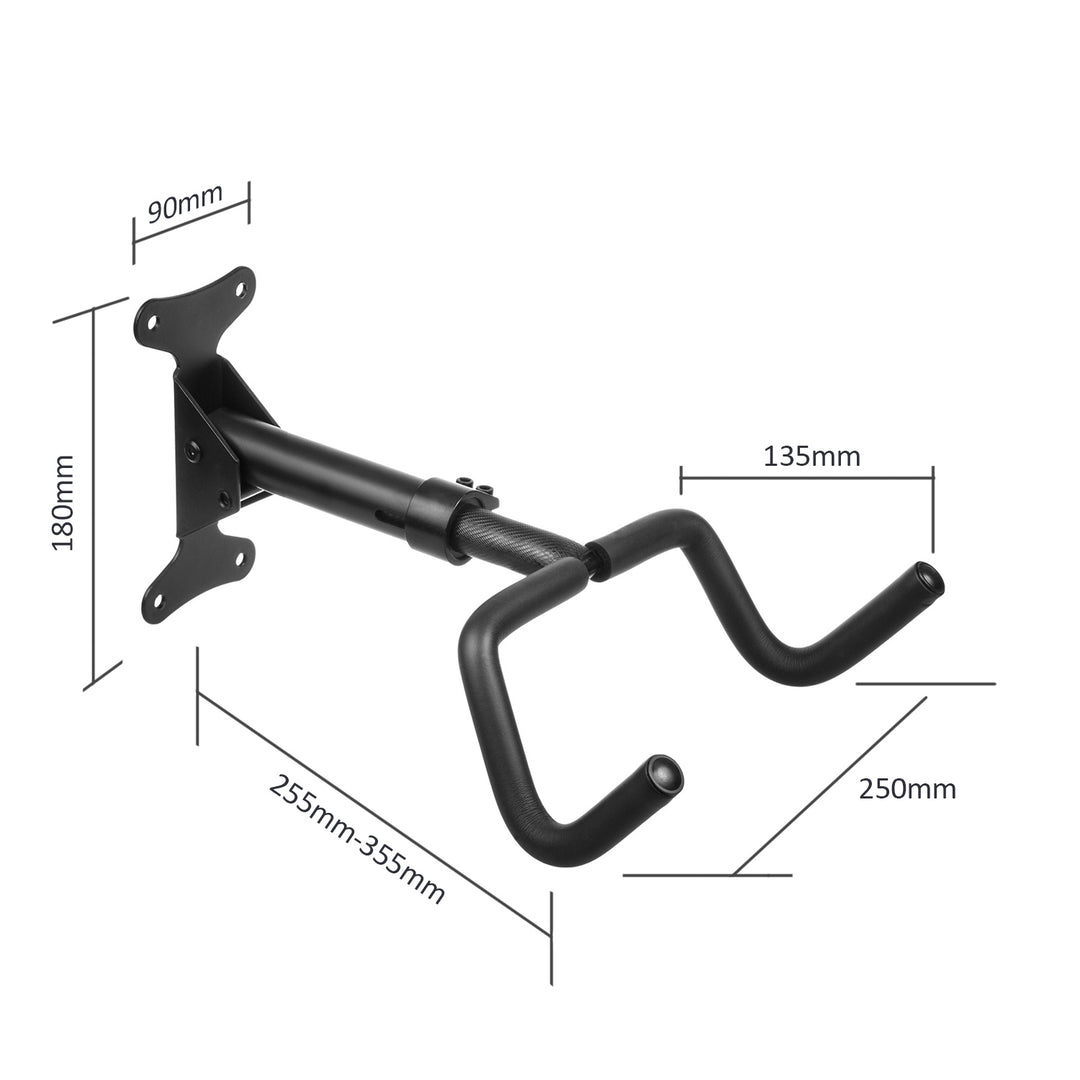 Maclean bicycle wall mount, horizontal, steel, max load 30kg, MC-431, 2 pieces