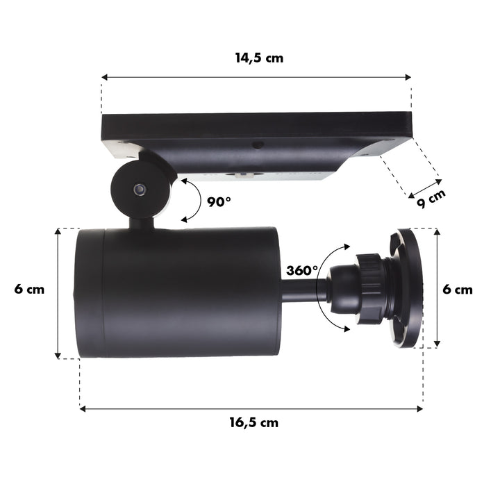 Solar Dummy Camera, Flashing LED, Motion Sensor, LED Lighting, Free Sticker, SOL1801S, 4 Pieces Set