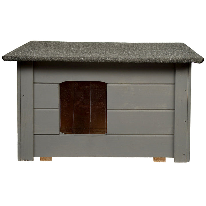 Kennel for dog, cat Woodok, insulated, spruce wood color gray