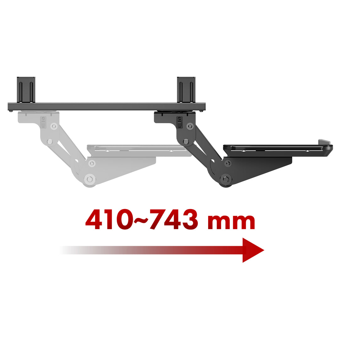 Maclean under-desk keyboard holder, adjustable, max. 5kg, black, MC-156 B