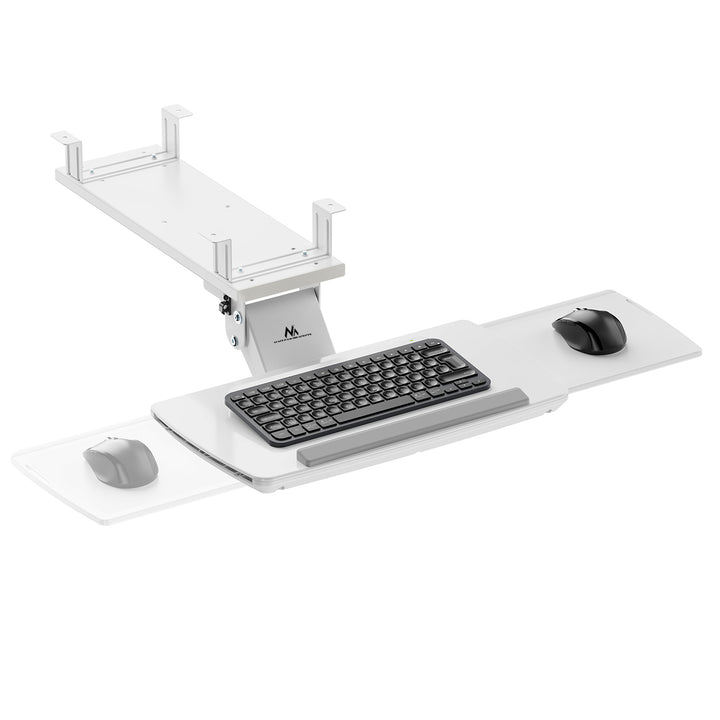 Maclean under-desk keyboard holder, adjustable, max. 5kg, white, MC-156 W