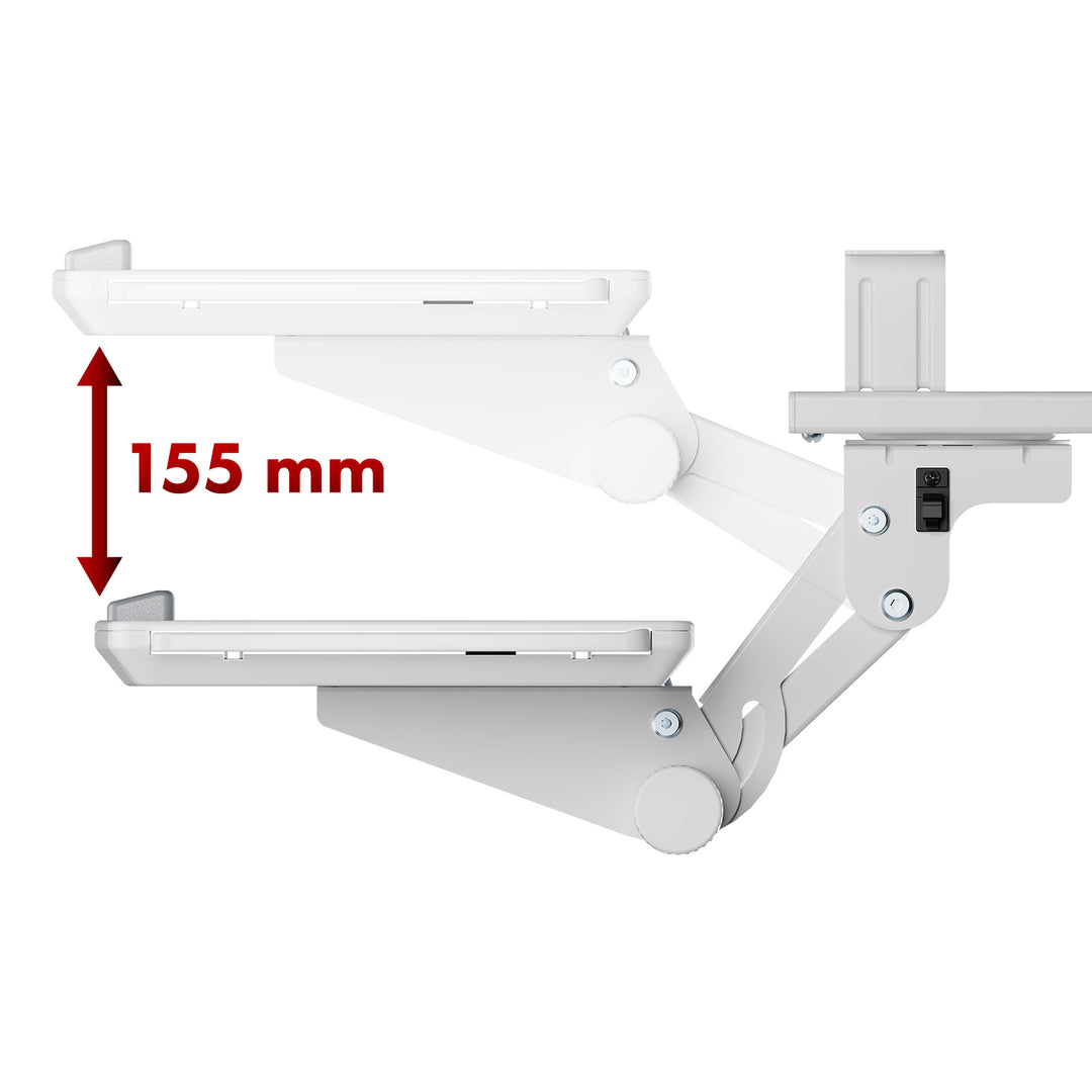 Maclean under-desk keyboard holder, adjustable, max. 5kg, white, MC-156 W