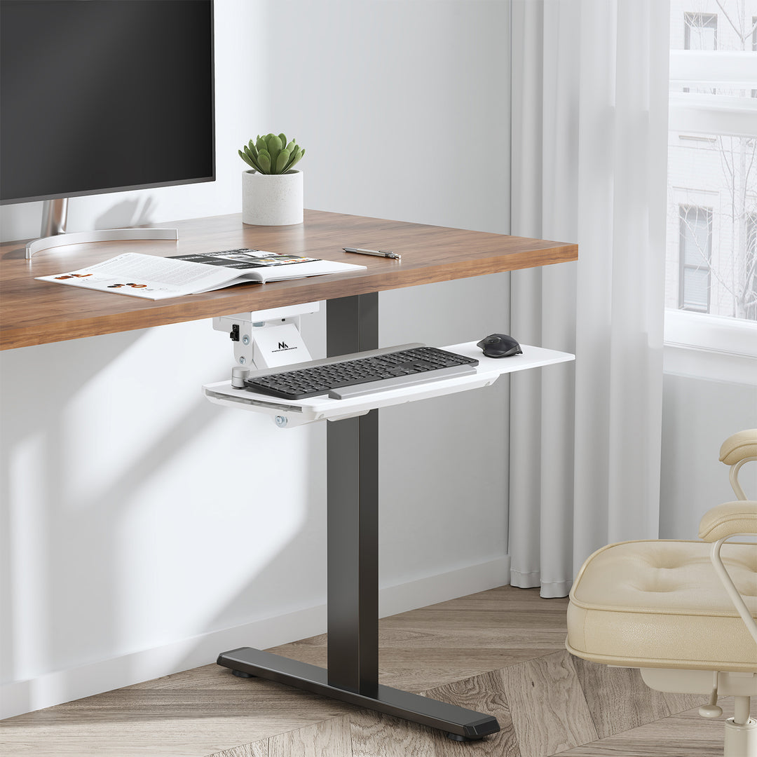 Maclean under-desk keyboard holder, adjustable, max. 5kg, white, MC-156 W