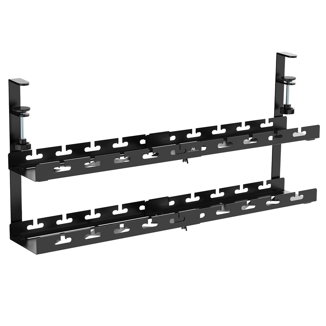 Maclean under-desk cable organizer, max. load 5kg, max. 728mm, 2 levels, black, MC-102 B