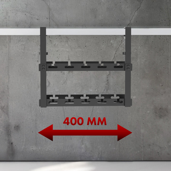 Maclean under-desk cable organizer, max load 5kg, 2 levels, black, MC-104 B