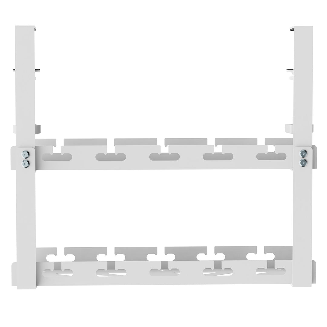 Maclean under-desk cable organizer, max. load 5kg, 2 levels, white, MC-104 W