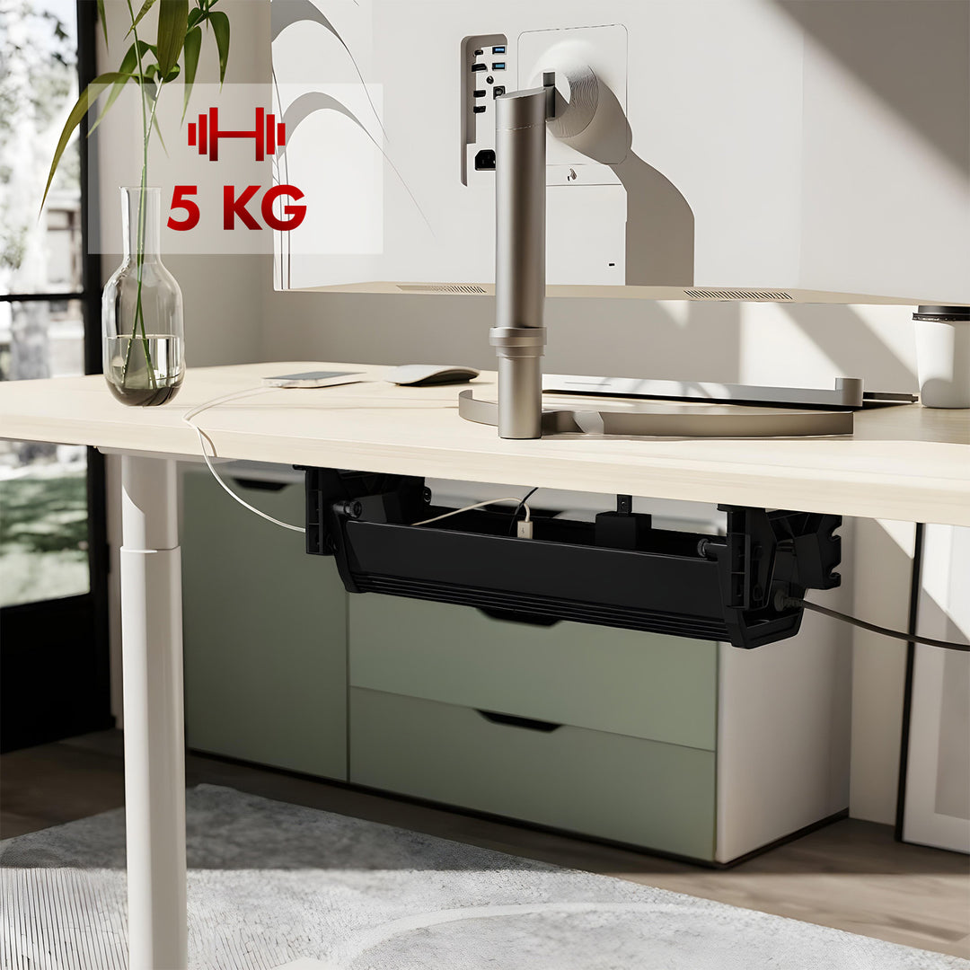 Maclean under-desk cable/extension organizer, max. load 5kg, black, MC-106 B