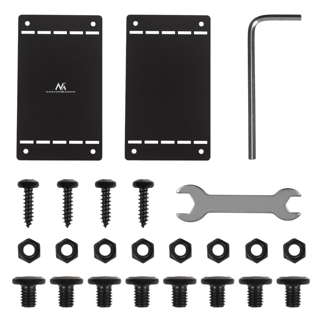 Maclean compact under-desk cable organizer, max load 5kg, black, MC-107 B