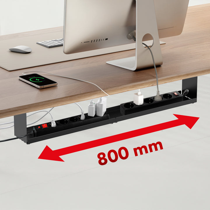 Maclean compact under-desk cable organizer, max load 5kg, black, MC-107 B