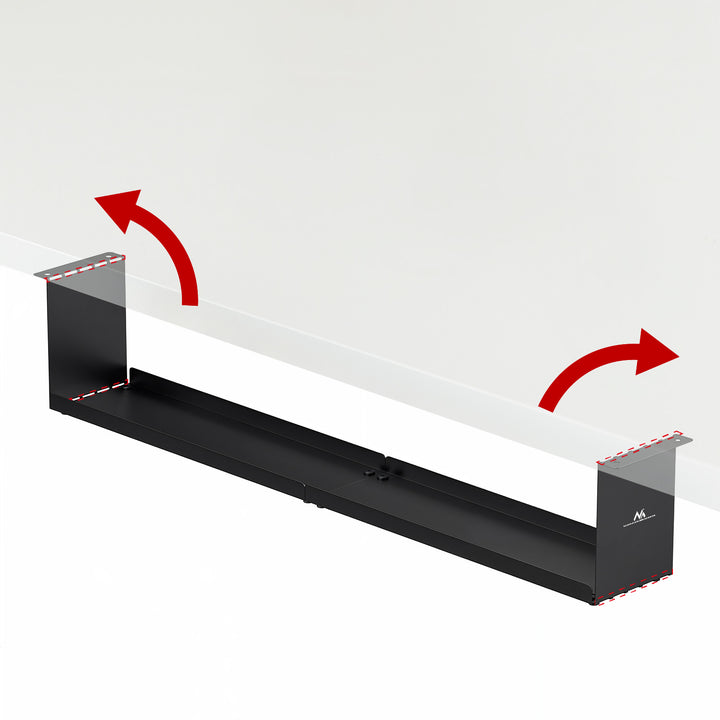 Maclean compact under-desk cable organizer, max load 5kg, black, MC-107 B