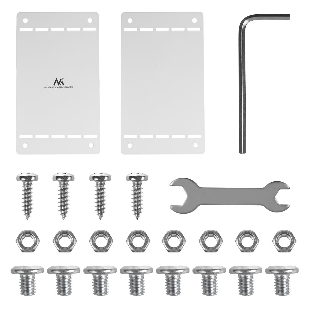 Maclean compact under-desk cable organizer, max load 5kg, white, MC-107 W