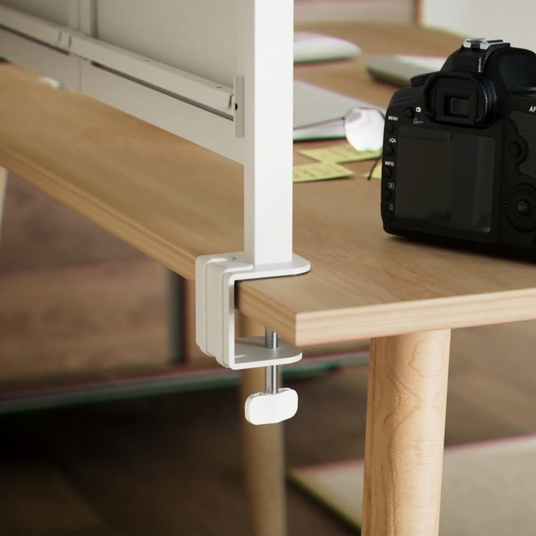 Ergo Office desk divider / organizer, max load 10kg, white and cork board, width 1250mm, white, ER-300 W