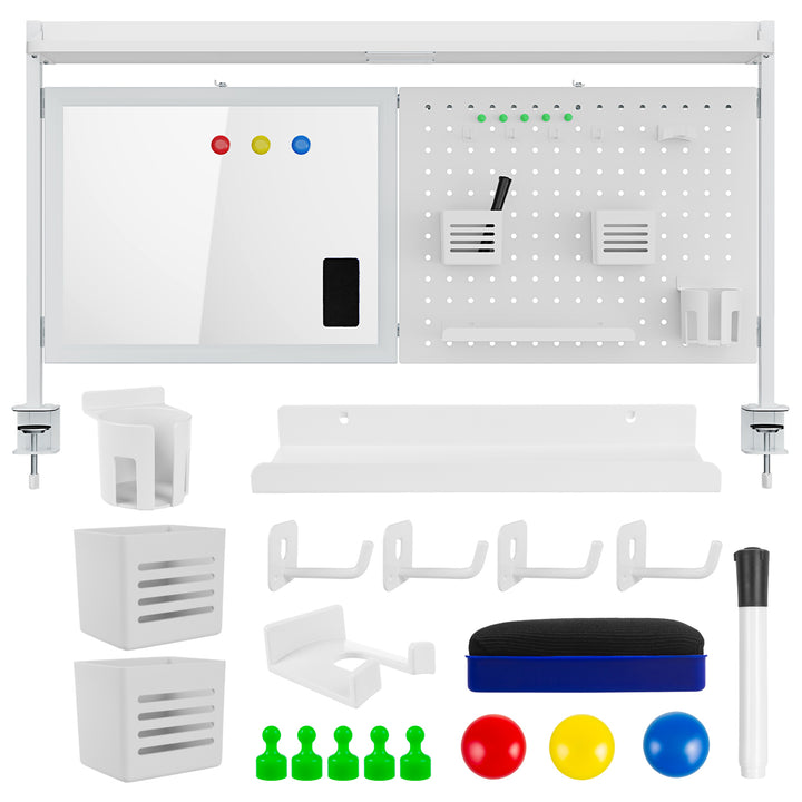 Ergo Office desk divider / organizer, max load 10kg, white board, width 1116mm, white, ER-301 W