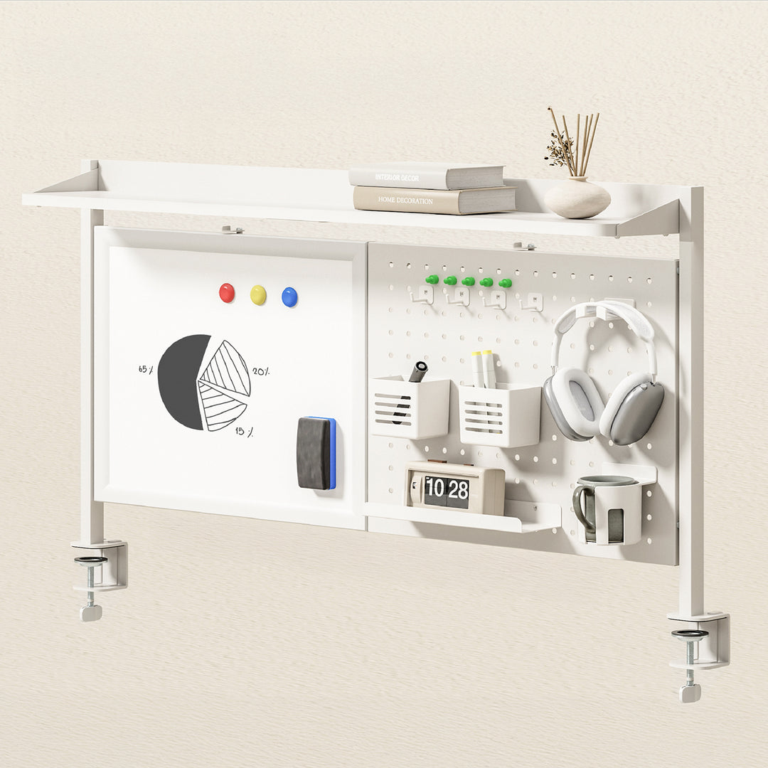 Ergo Office desk divider / organizer, max load 10kg, white board, width 1116mm, white, ER-301 W