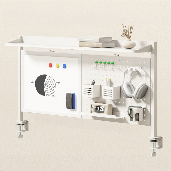 Ergo Office desk divider / organizer, max load 10kg, white board, width 1116mm, white, ER-301 W