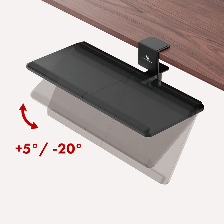Maclean under-desk keyboard holder, max. load 5kg, horizontal and vertical reg., black, MC-108 B
