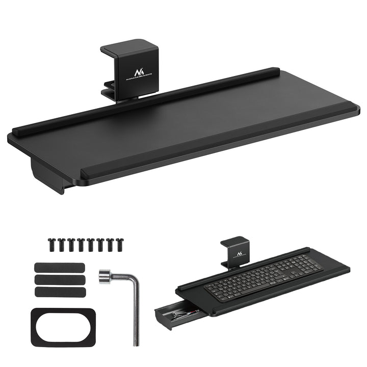 Maclean under-desk keyboard holder, max. load 5kg, horizontal and vertical reg., black, MC-108 B