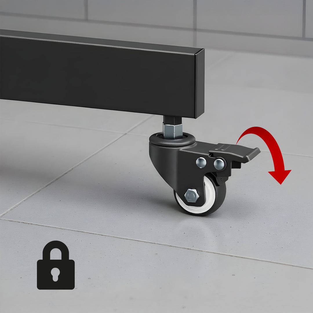 Seasamh/cart teilifíse Maclean, seilf ceamara, ar rothaí, 37-70", ualach uasta seilf 45kg/5kg, uasmhéid VESA 600x400, MC-113 B