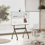 Maclean TV stand / cart, camera shelf, on casters, 55-100", max load 120kg/10kg shelf, max. VESA 900x600, black, MC-114 B