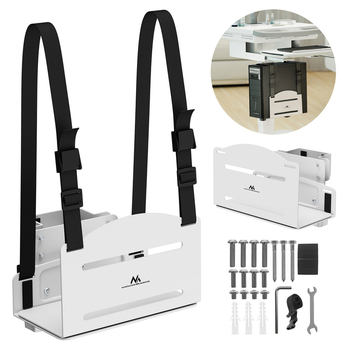 Maclean CPU computer mount, 122-212mm range, 10kg max load, white, MC-116 W
