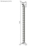 Nano RS desk cable organizer / cable grille, 1345mm, black and red, RS125