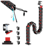 Nano RS desk cable organizer / cable grille, 1345mm, black and red, RS125