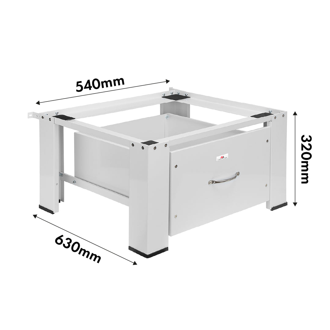Maclean washer / dryer base with drawer, max load 150kg, white, MC-117 W
