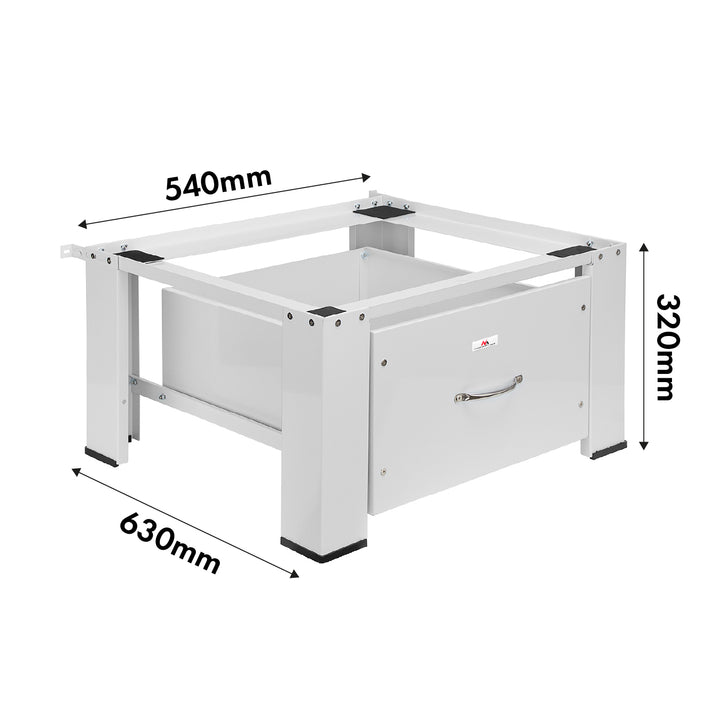 Maclean washer / dryer base with drawer, max load 150kg, white, MC-117 W