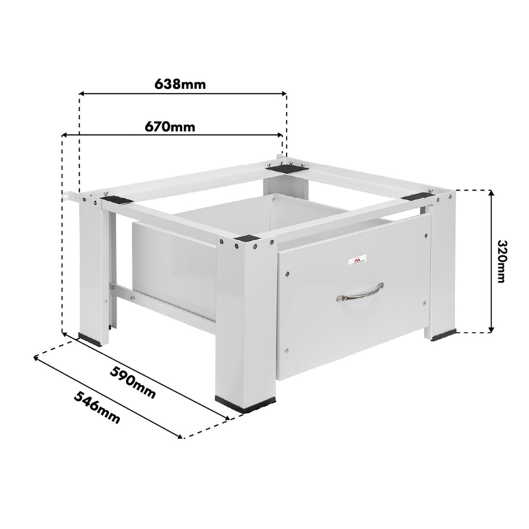 Maclean Washer/Dryer Base with Drawer, max. load 150 kg, white, MC-117 W