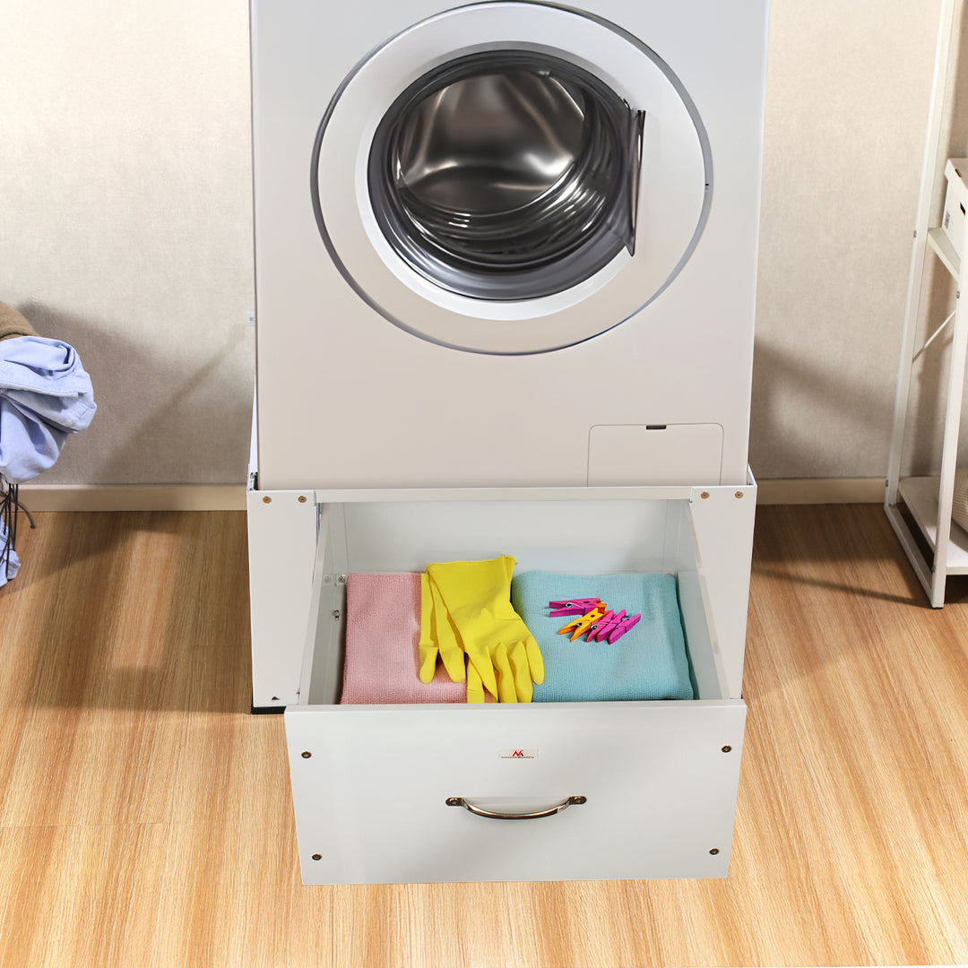 Maclean washer / dryer base with drawer, max load 150kg, white, MC-117 W