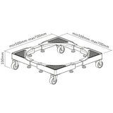 Maclean mobile washing machine base, caster lock, 500-700mm wide, universal, up to 200kg, MC-118 B