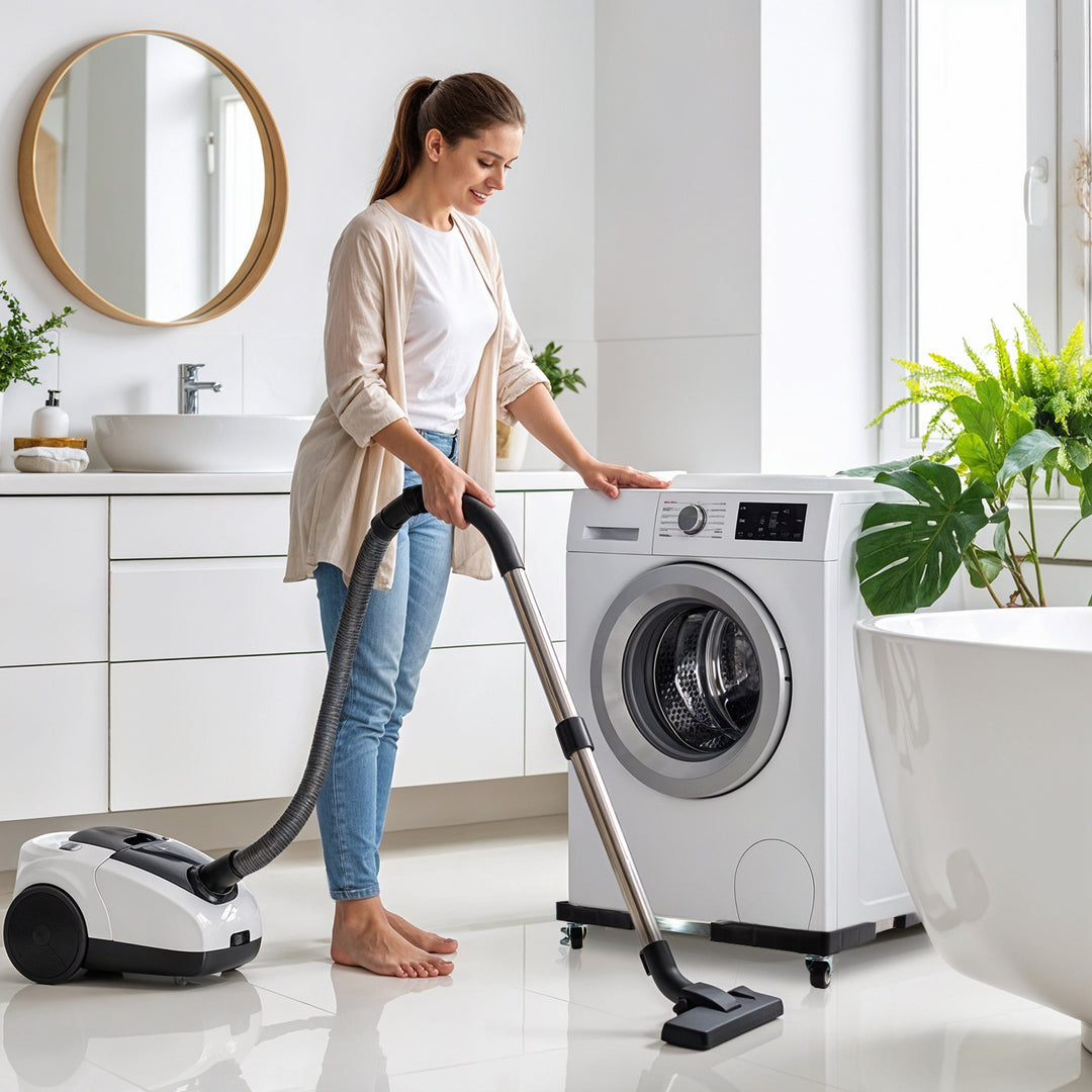 Maclean mobile washing machine stand, caster lock, 700-900mm wide, universal, up to 200kg, MC-119 B