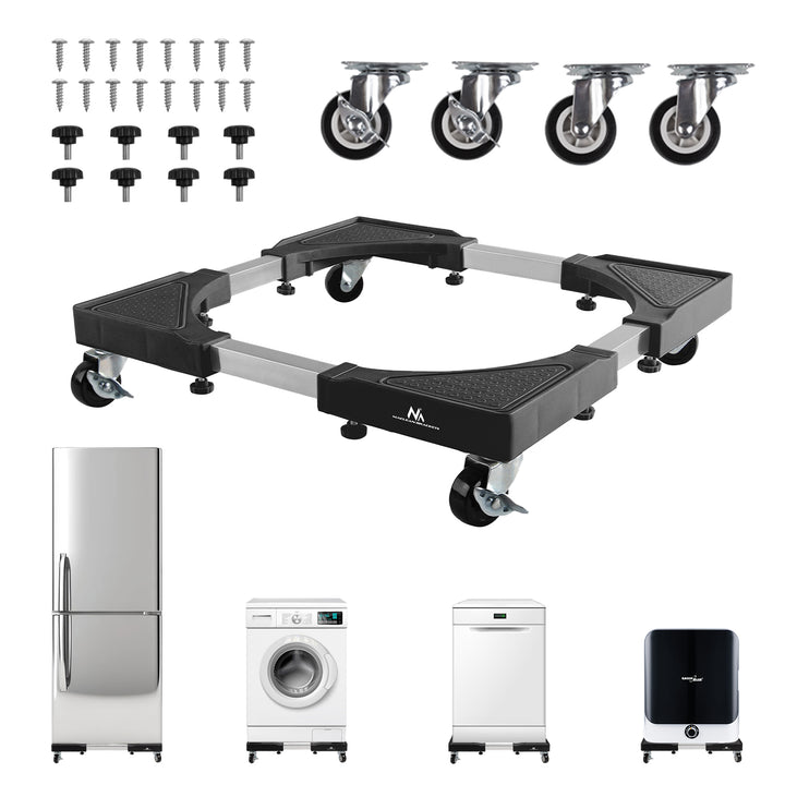 Maclean mobile washing machine stand, caster lock, 700-900mm wide, universal, up to 200kg, MC-119 B